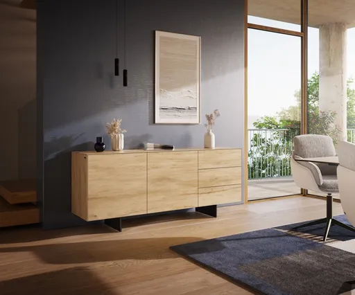 Komoda Cuor 180 cm keramika Laminam® Sabbia dubová 2 dvířka 3