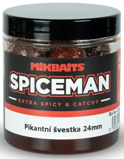 Mikbaits boilie v dipu spiceman pikantní švestka 250 ml - 24 mm