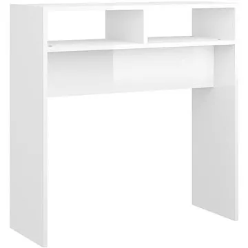 Konzolový stolek bílý vysoký lesk 78 × 30 × 80 cm dřevotříska (808302)