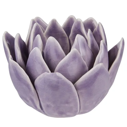 BLOSSOM Svícen na čajovou svíčku květ - fialová