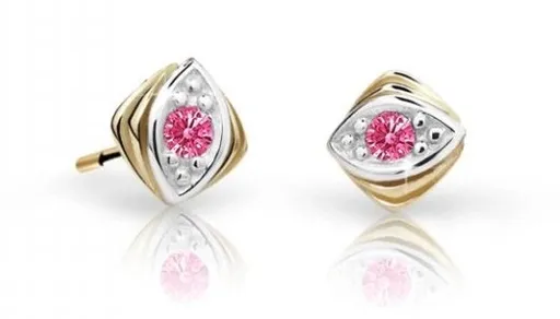 Cutie Jewellery Zlaté dětské náušnice C1897-30-X-1 fuchsiová