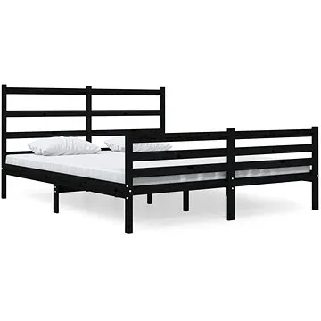Rám postele černý masivní borovice 135 × 190 cm Double, 3103692 (3103692)