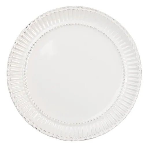 Dezertní krémový talíř Pure Line - Ø 21*2 cm Clayre & Eef