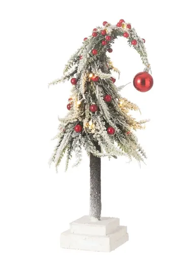 Vánoční zasněžený stromek s Led světýlky Xmas S - 15*15*45 cm J-Line by Jolipa