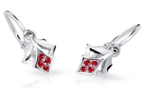 Cutie Jewellery Dětské náušnice z bílého zlata C2220-10-X-2 červená