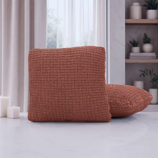 Super strečové potahy RUBINIA cihlová povlaky na polštářky 2 ks ( 40 x 40 cm)