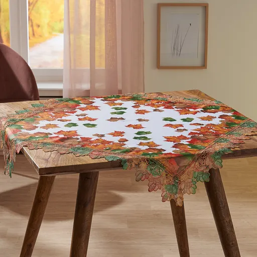 Středový macramé ubrus Listy