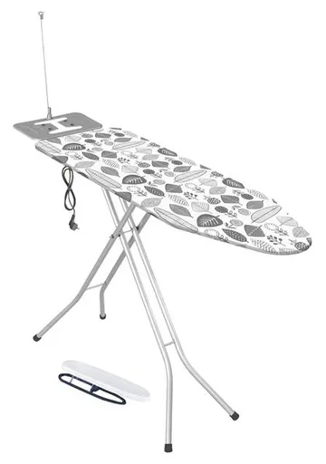 Žehlicí prkno TORO se zásuvkou a rukávníkem Lyon, 120x38 cm