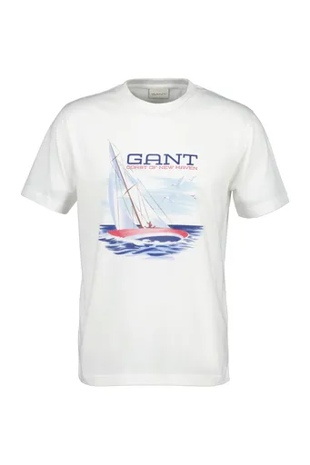 TRIČKO GANT GRAPHIC SS TSHIRT EGGSHELL