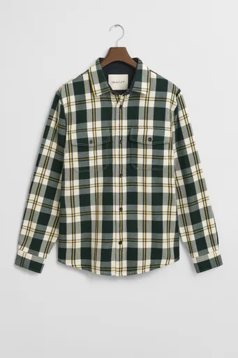 KOŠILE GANT HEAVY TWILL CHECK OVERSHIRT TARTAN GREEN