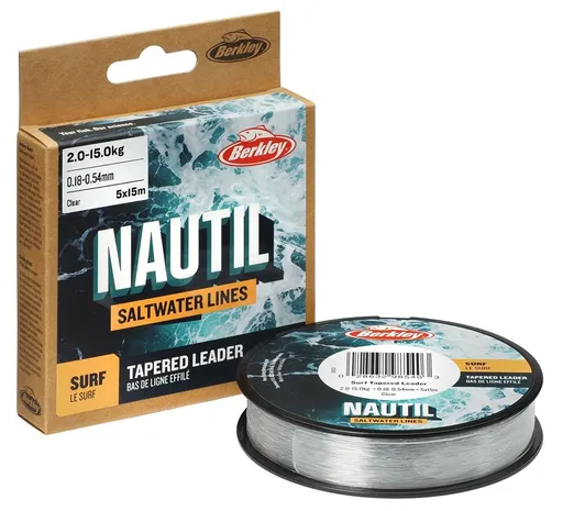 Berkley ujímaný vlasec nautil surf monofilament tapered 5x15 m - 0,20-0,57 mm 2,5-16,1 kg