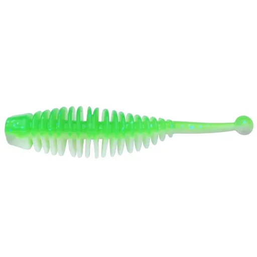 Berkley gumová nástraha powerbait power naiad spring green white - 7 cm 8 ks