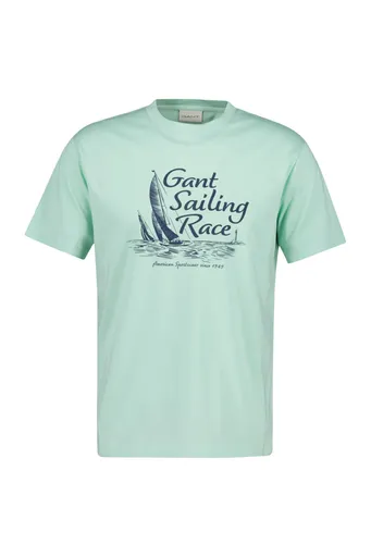 TRIČKO GANT GRAPHIC SS TSHIRT WASHED TURQUOISE