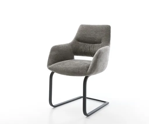 Jídelní židle Yago-Flex s područkami bouclé měkký tmavě béžová