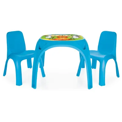Plastový stolek + dvě židličky modrý