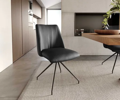 Otočná židle Elso-Flex křížová podnož zúžená kovová černá pravá