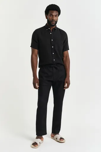 KALHOTY GANT RELAXED LINEN DS PANTS BLACK