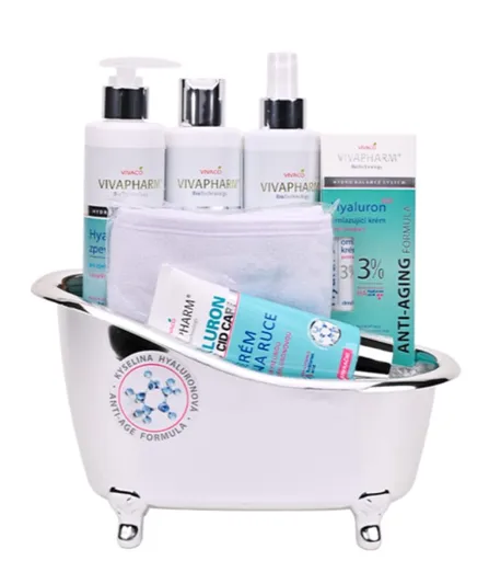 Vivaco Dárkové balení s kyselinou hyaluronovou v dekorativní vaničce