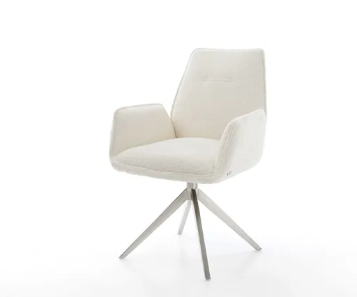 Jídelní židle Zoa-Flex bouclé bílá křížová podnož široká