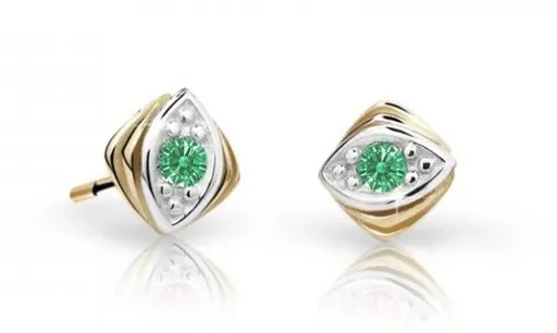 Cutie Jewellery Zlaté dětské náušnice C1897-30-X-1 zelená