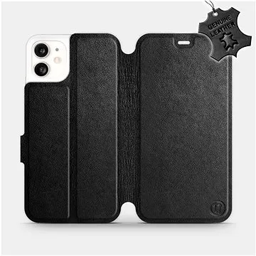 Flip pouzdro na mobil Apple iPhone 11 - Černé - kožené - Black Leather (5903226976331)