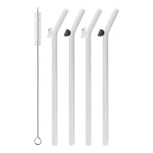 LONG DRINK Skleněná brčka s kartáčkem "Halloween" set 5 ks