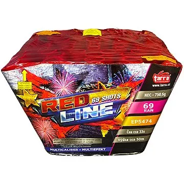 Ohňostroj -baterie výmetnic red line 69 ran   (8595596317561)