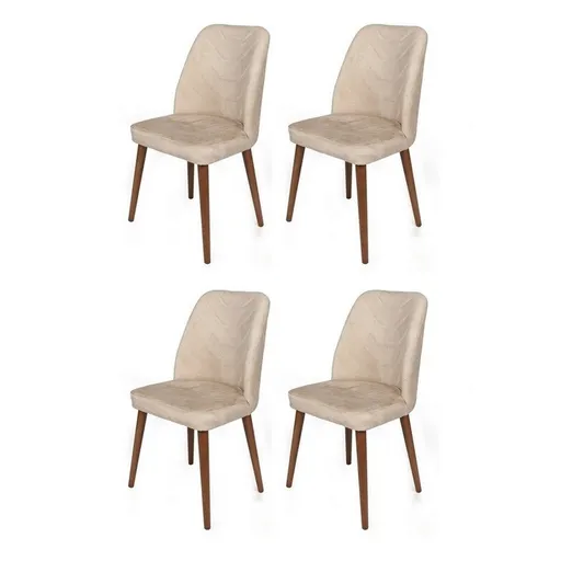 Sada jídelních židlí Dallas Beige and Brown, 4 ks, 4 ks