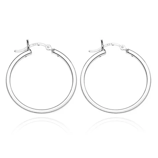 Náušnice kruhy ze stříbra 925 - čtyři lesklé hrany, 24 mm