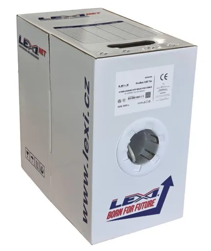 UTP kabel LEXI-Net Cat5E, drát, PVC, bílý, 305m, box