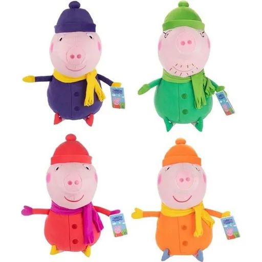 Prasátko Peppa v zimním oblečení 50 cm