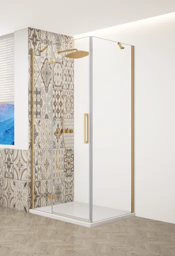 GELCO TRINITY GOLD čtvercový kout 800x800 levý, čiré sklo, GT5680-80CL-G GT5680-80CL-G