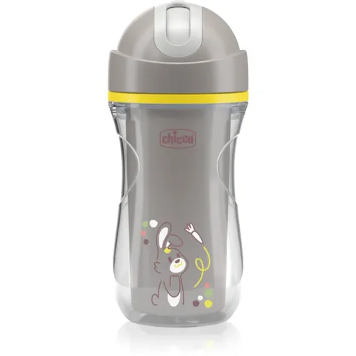 Chicco Sport Cup 14m+ hrnek s brčkem Grey 266 ml