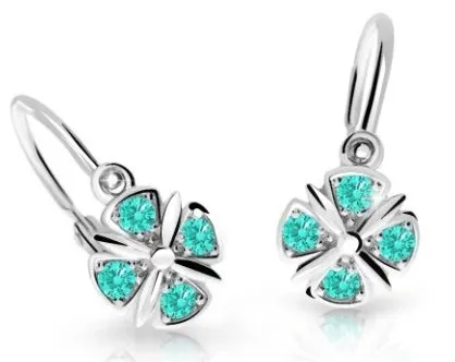 Cutie Jewellery Slušivé dětské náušnice z bílého zlata C2245-10-X-2 světle zelená