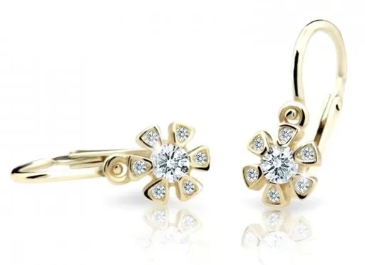 Cutie Jewellery Zlaté dětské náušnice C2156-10-X-1 bílá