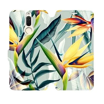 Flipové pouzdro na mobil Huawei Mate 10 Lite - MC02S Žluté velké květy a zelené listy (5903226230846)