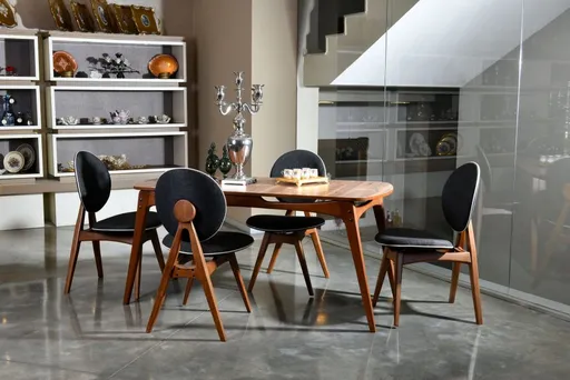 Set stolu a židlí (5 kusů) Touch Wooden - Anthracite