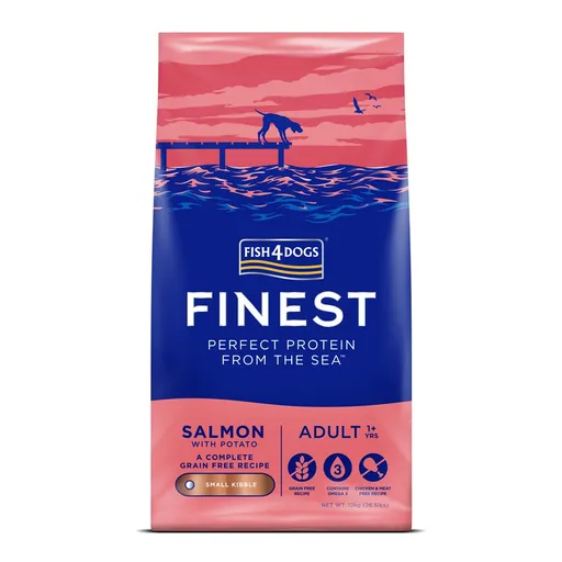 Fish4Dogs Granule malé pro dospělé psy Finest losos s bramborami 12 kg, 1+
