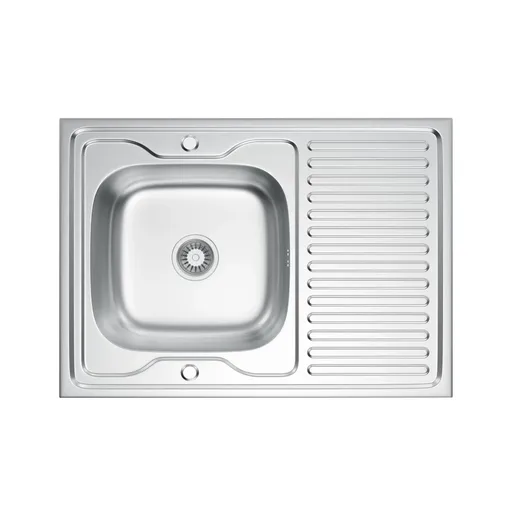 VELAZO Jednokomorový dřez s mikrodekorací 80 × 50 se sifonem VELAZ8050DN