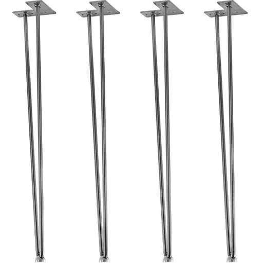 86318 STILISTA Nábytková noha ze 2 tyček, 71 cm, stříbrná