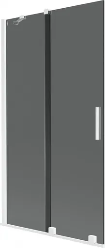 MEXEN/S Velar dvoukřídlá posuvná vanová zástěna 100 x 150, grafit, bílá 896-100-000-41-20
