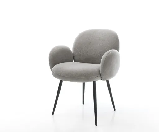 Jídelní židle Nube-Flex s područkami potahová látka Měkký šedá