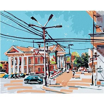 Zuty - Malování podle čísel - MĚSTSKÁ ČÁST V KYEVU, 80x100 cm, vypnuté plátno na rám (HRAmmb07203nad)