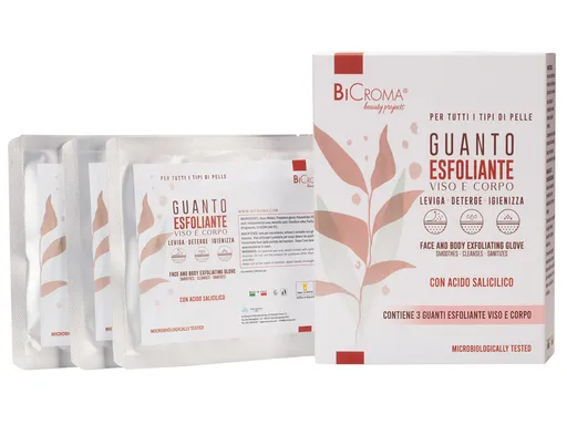 BiCroma Bio-exfoliační rukavice na obličej & tělo 3 kusy 20 ml