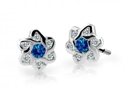 Cutie Jewellery Dětské náušnice z bílého zlata C2149-30-X-2 modrá