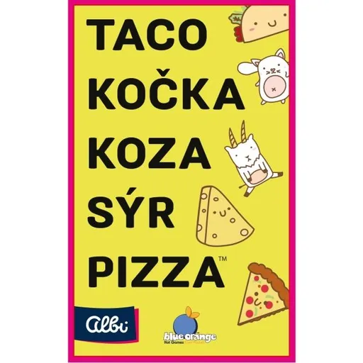 ALBI TACO, KOČKA, KOZA, SÝR, PIZZA Postřehová karetní hra, mix, velikost
