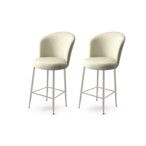 Bar Stool Set (2 Pieces) Alte - Grey, Chrome