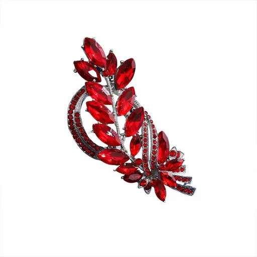 Troli Úchvatná brož s červenými krystaly Větvička Silver