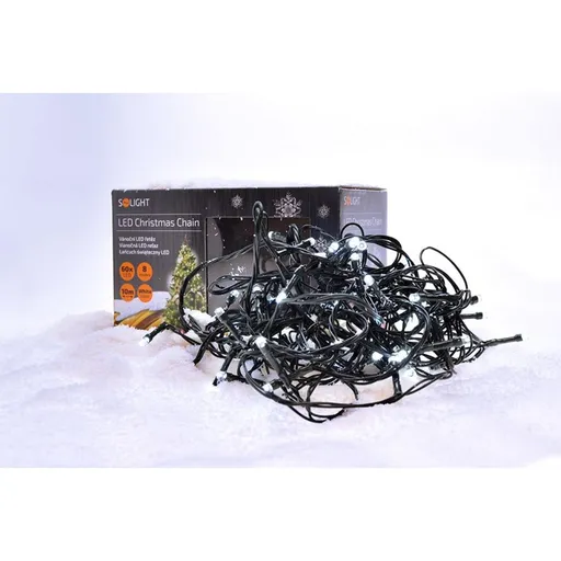 LED venkovní vánoční řetěz, 200 LED, 20 m, přívod 5 m, 8 funkcí, časovač, IP44, studená bílá