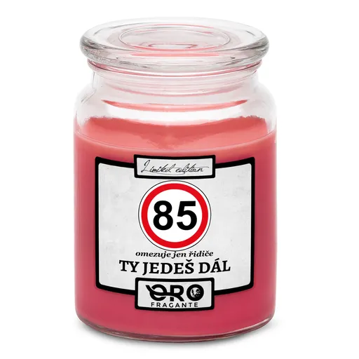 Svíčka Ty jedeš dál – výběr věku (věk: 85, Vůně svíčky: Višně v čokoládě)